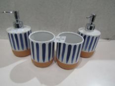 4 X Sasse & Belle Items being 2 X Soap Dispensers & 2 X Ceramic Bathroom Cups