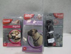 3 X Items Being 1 X Kumfi Collar 1 X Dogalter 1 X Control Harness All New & Packaged