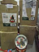 5x Asab Globe Christmas Musical Santa Decoration, Unchecked & Boxed.