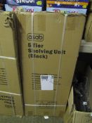 Asab 5 Tier Shelving Unit Black Metal Unchecked & Boxed