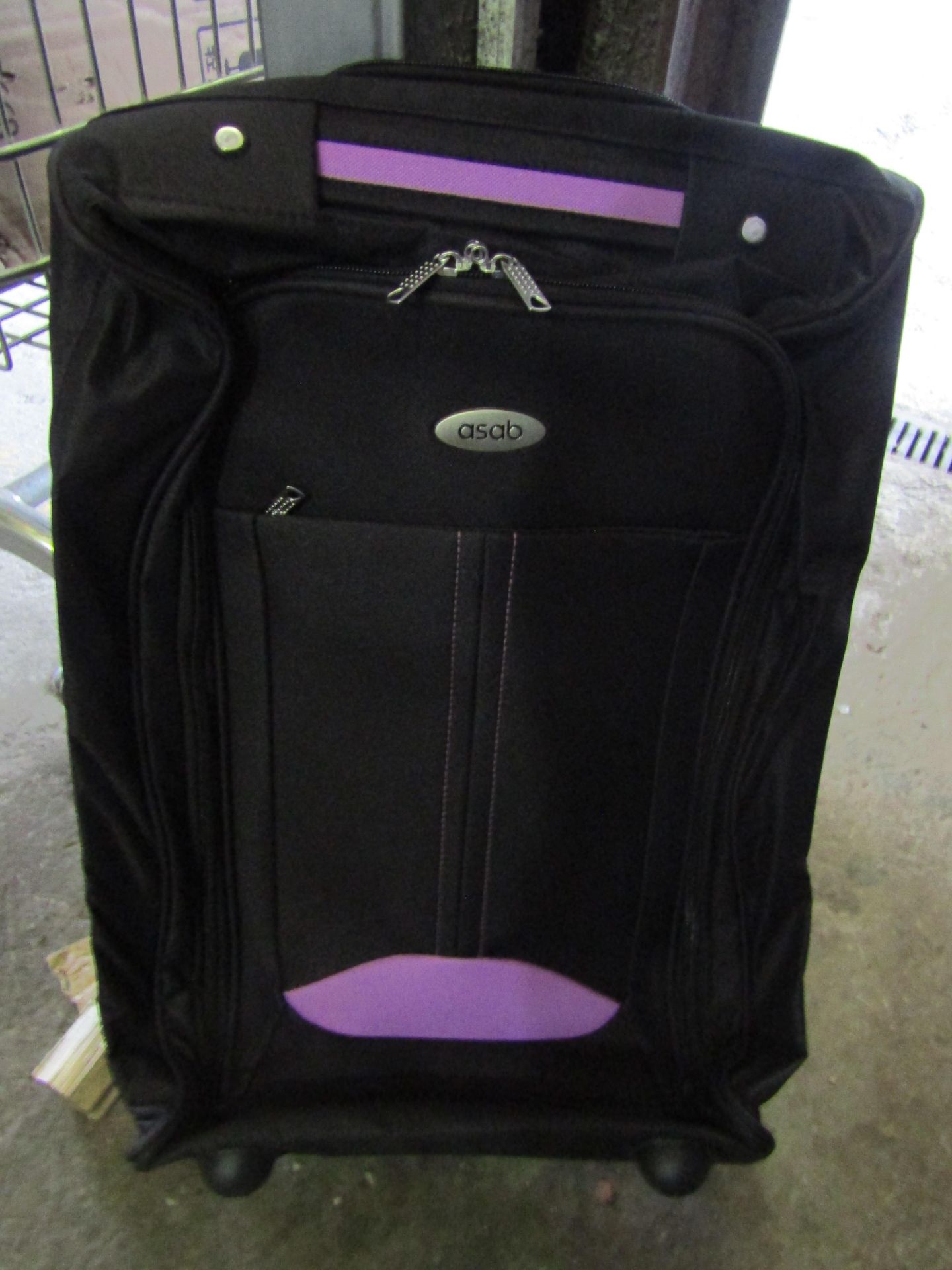 Asab Travel Trolly, Purple & Black, New With Tags