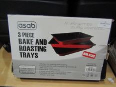 Asab 3pc Bake & Roasting Trays, Unchecked & Boxed.