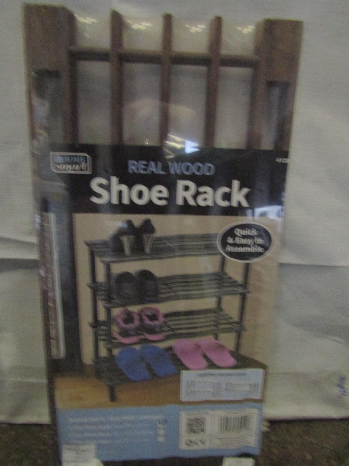 2x Home Smart Real Wood 2 Tier Shoe Rack Size 58X26X29CM New & Packaged