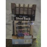 2x Home Smart Real Wood 3 Tier Shoe Rack Size 58X26X29CM New & Packaged