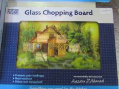 Fusion Food Care Glass Chopping Board See Image For Design New & Packaged