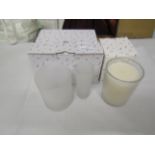 3x items being a Candle and 2 different sized glass containers, all new
