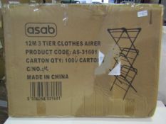 Asab 12m 3 Tier Cloths Airer, Unchecked & Boxed.