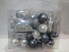 Pack Of Approx 20 Christmas Decorations, Unchecked & Boxed.