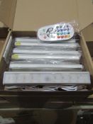 1 X Set of 6 LED ReChargeable Cabinet Lights Colour Changing or Plain White With Remote New & Boxed