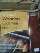 Smart Home 10 Pk Wooden Clothes Hangers Unused & Boxed