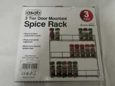 Asab 3 Tier Door Mounted Spice Rack Unchecked & Boxed