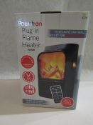 Powertron Plug In Flame Heater, Unchecked & Boxed.