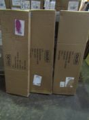 3x Asab Folding Bar Stools, 2x Silver 1x Black, Unchecked & Boxed.