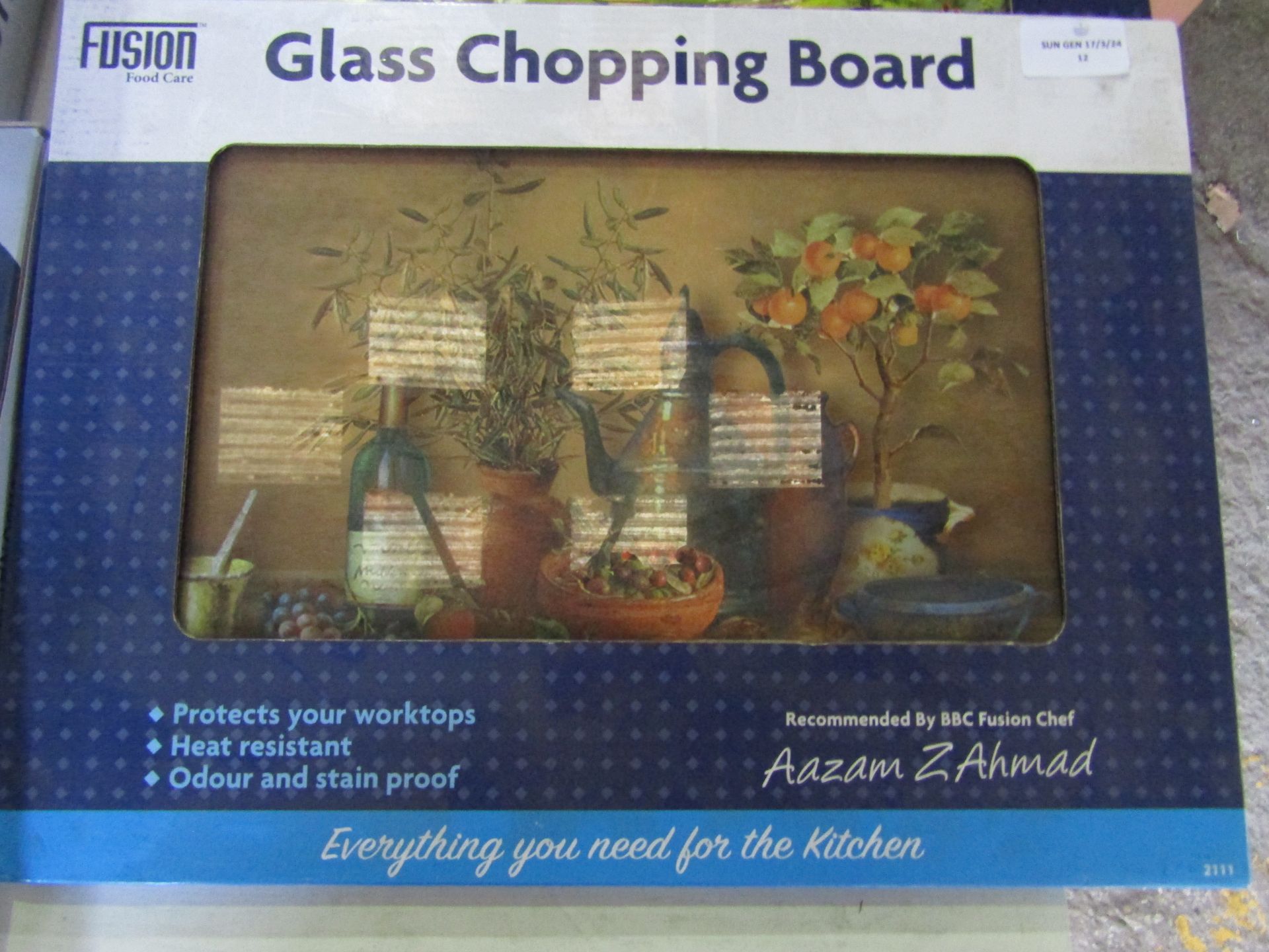 Fusion Food Care Glass Chopping Board See Image For Design New & Packaged