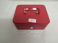 8 " Cash Tin Red Unused No Packaging Has Key