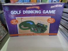 Golf Drinking Game Includes Mini Golf Course, 2 Balls, 2 Putters & 6 Shot Glasses Unchecked & Boxed