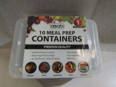 Asab 10 Meal Prep Containers, New & Packaged