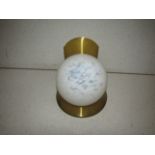 Pair of 2 Chelsom - Tranquillo Brass Wall Lights With Matt Opal Glass Orb Shade - New.