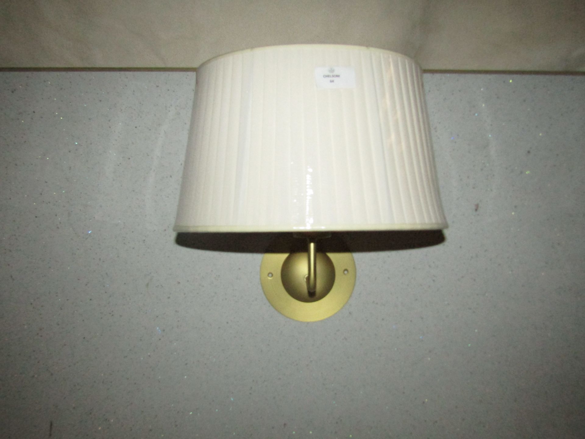 Chelsom - Brass Wall Light With Cream 30cm Shade - New.