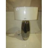 Pair of 2 Chelsom - Stockholm Table Lamp With White With Grey Trim 40cm Shade - SK/26/BN - New &
