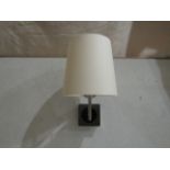 Pair of 2 Chelsom - Chrome Wall Lights With Oyster 20cm Shades - IN/12/W1/BNC - New & Boxed.