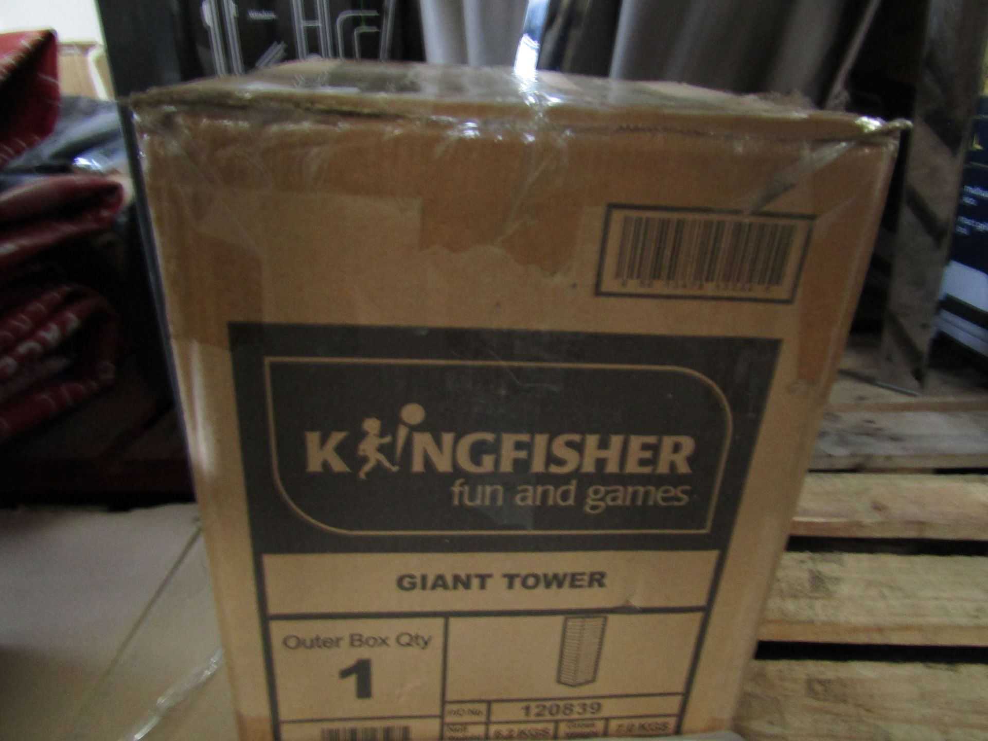 kingfisher giant tower garden block stacking game, boxed