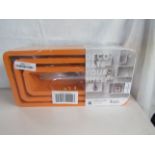 Duraline - Orange Set of 3 Cube Shelves - Packaged.