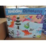 12x Peaceable Kingdom Holiday Dinosaurs 100 Piece Jigsaw - New in sealed boxes