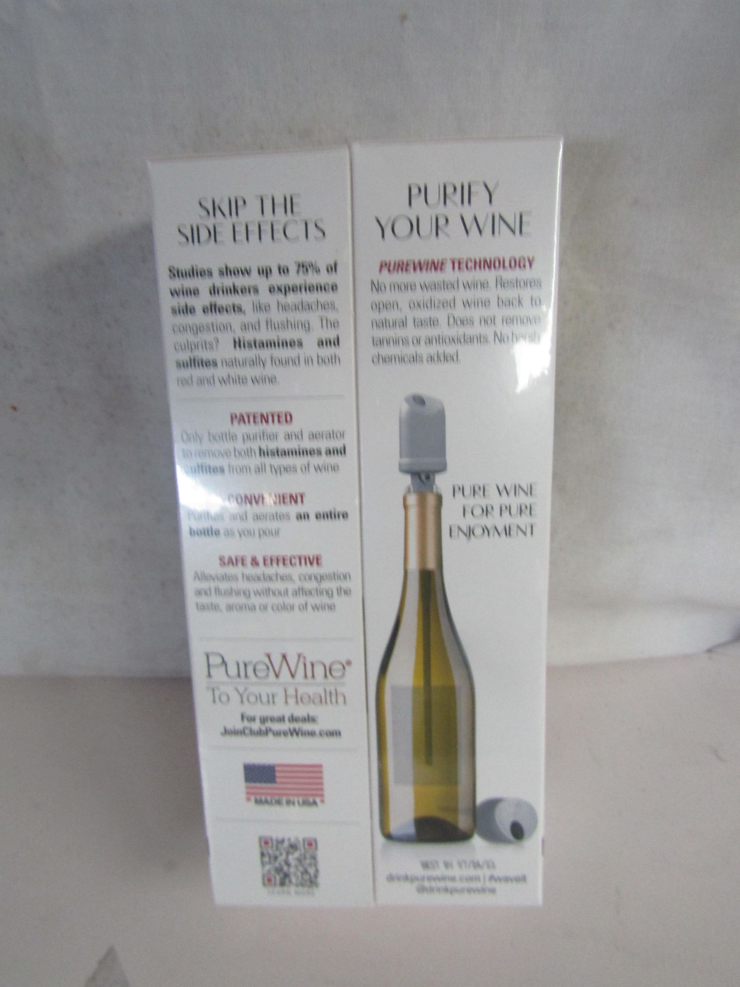 2x TheWave - Wine Purifiier & Aerator - Cures Hangovers. New & Boxed.