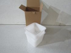 Set of 4 Small White Plant Pots - Good Condition & Boxed.