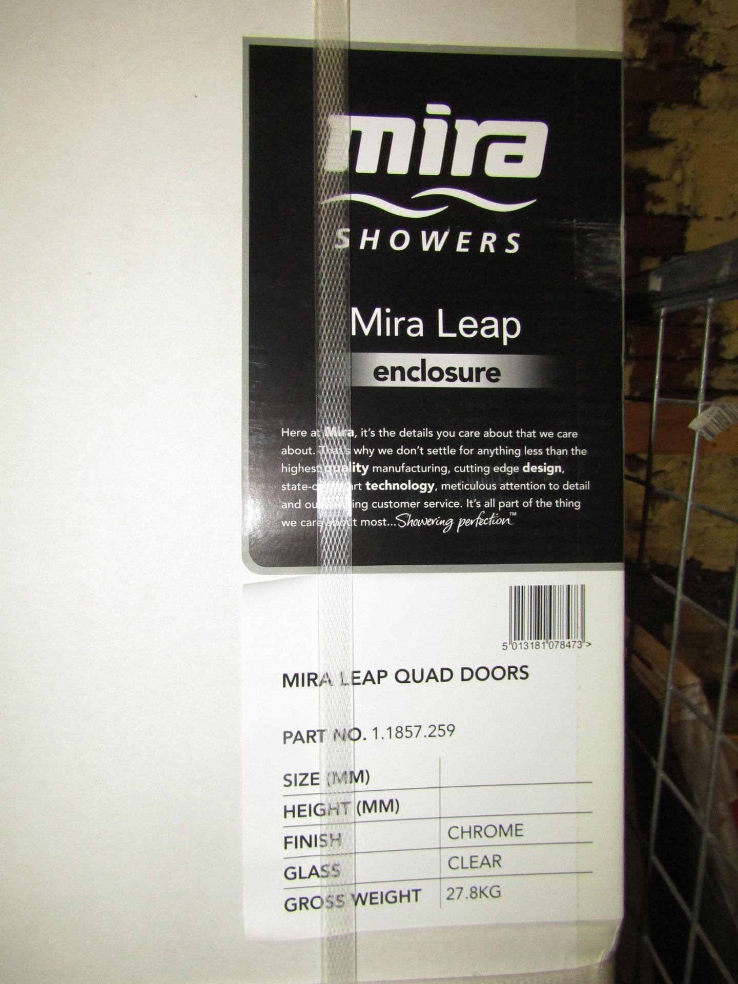 Mira Leap Glass Quad Doors Size Unknown - 1.1857.259 - New & Boxed.