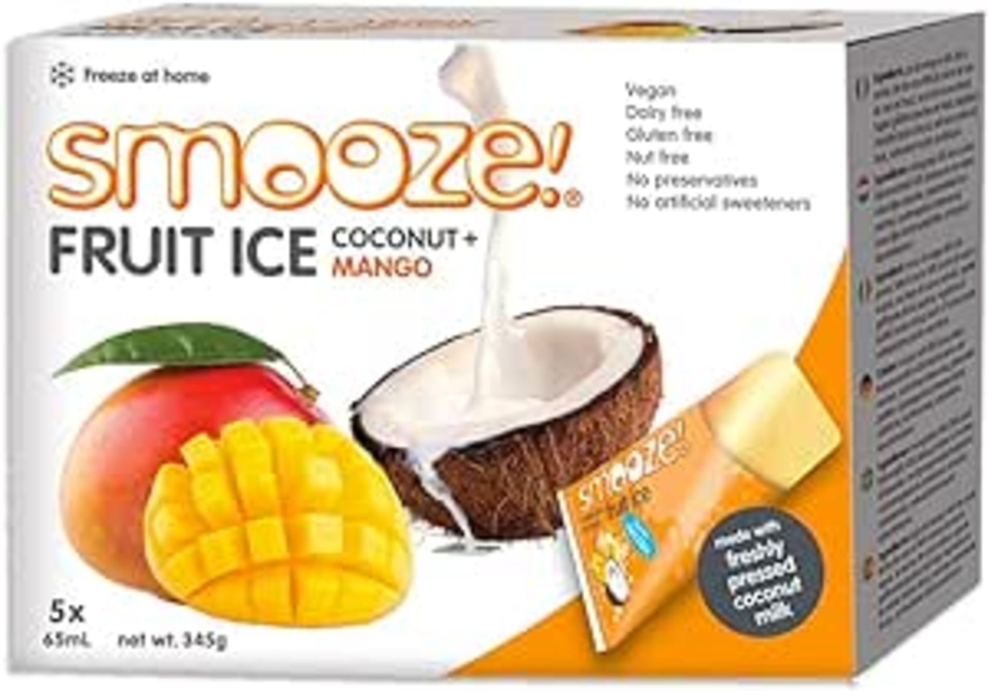 Pallet of 170 cases of 30x 65ml Smooze Ice Lollies Mango Coconut, BB 23/6/24, these are Dairy