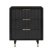 Dusk Gracie 3 Drawer Bedside Table - Black/Gold RRP 174About the Product(s)Gracie 3 Drawer Bedside