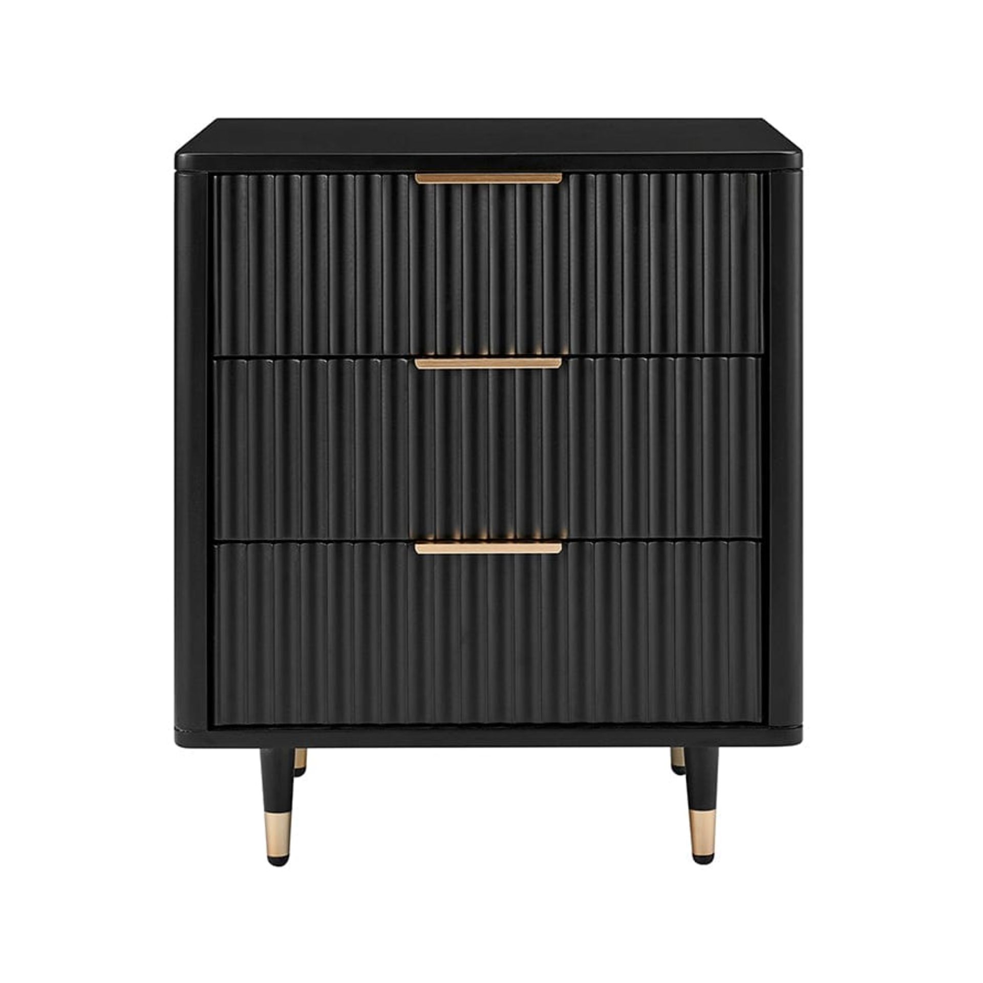 Dusk Gracie 3 Drawer Bedside Table - Black/Gold RRP 174About the Product(s)Gracie 3 Drawer Bedside