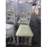 Oak Furnitureland St Ives Light Grey Painted Chair with Cream Leather Seat RRP 380.00About the