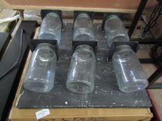 Patinated Metal Wall Deco With Glass Pots. Size: W40.5 x H40.5 x D11cm - RRP ?95.00 - New &
