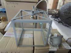 Glass Square Box Pendant Light. Size: W18.5 x D18.5 x H18.5cm - RRP ?165.00 - New & Boxed. (DR666)