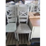 Oak Furnitureland St Ives Light Grey Painted Chair with Darwin Sage Fabric Seat RRP 340About the