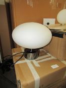 Heals Ellipse Touch Lamp White Glass/Black Chrome RRP 109
