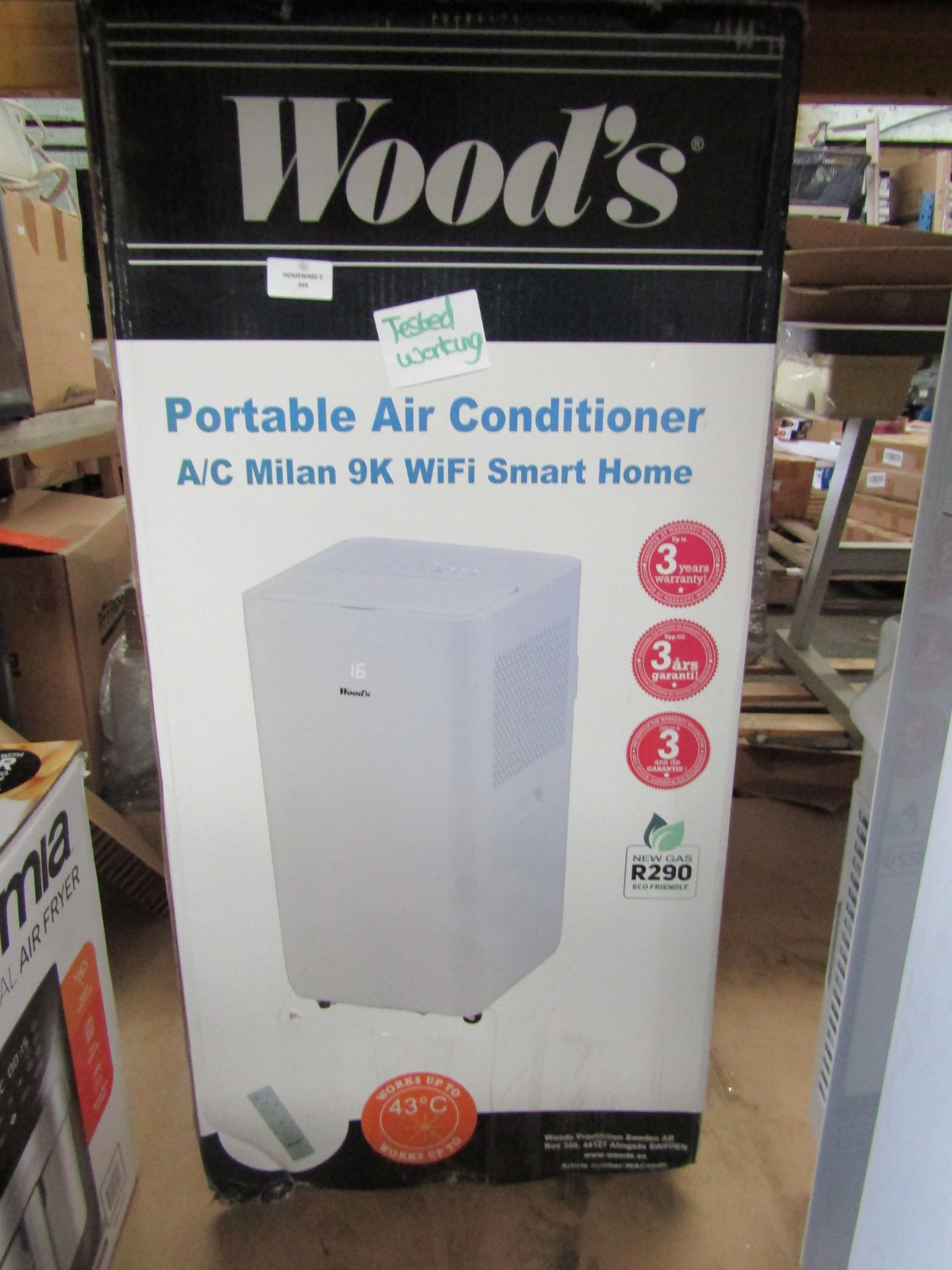 Woods - Portable AC Milan 9K WiFi Smart - Items Tested Working & Boxed.