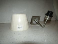 Pair of 2 Chelsom - Chrome Wall Lights With Ivory 18cm Shades - IN/12/W1/BNC - New & Boxed.