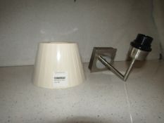 Pair of 2 Chelsom - Chrome Wall Lights With Ivory 18cm Shades - IN/12/W1/BNC - New & Boxed.