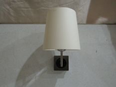 Pair of 2 Chelsom - Chrome Wall Lights With Oyster 20cm Shades - IN/12/W1/BNC - New & Boxed.