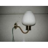 Chelsom - Brass Wall Light With White Glass Shade - New.