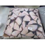 Decorative Log Cushion. Size: 50 x 50cm - RRP ?25.00 - New & Packaged. (DR832)