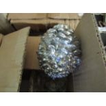 5x Silver Fir Cone Decoration - Size: Medium H12 x D6cm - New. (101)