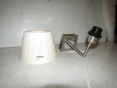 Pair of 2 Chelsom - Chrome Wall Lights With Ivory 18cm Shades - IN/12/W1/BNC - New & Boxed.