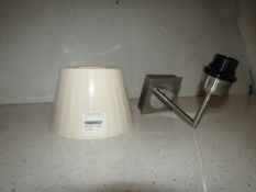 Pair of 2 Chelsom - Chrome Wall Lights With Ivory 18cm Shades - IN/12/W1/BNC - New & Boxed.