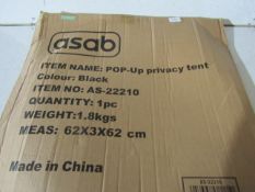 Asab - Pop-Up Privacy Tent / Black - Unchecked & Boxed.
