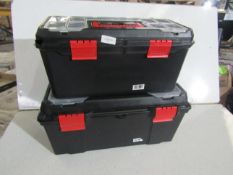 Set of 2 Plastic Tool Boxes - Some Small Crack Present, Still Very Usable.